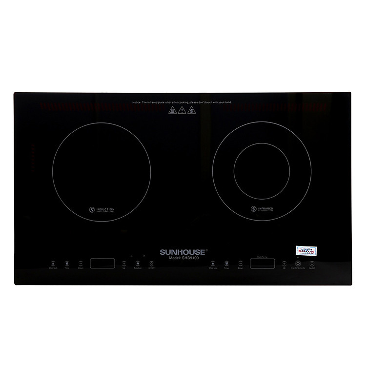 Bếp Đôi Điện Từ Hồng Ngoại Sunhouse SHB9100 - Hàng chính hãng