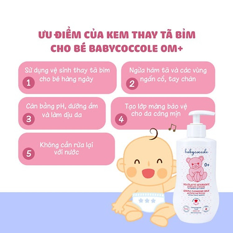 Kem thay tã Babycoccole 250ml Chính hãng Giá rẻ - Hình ảnh 5
