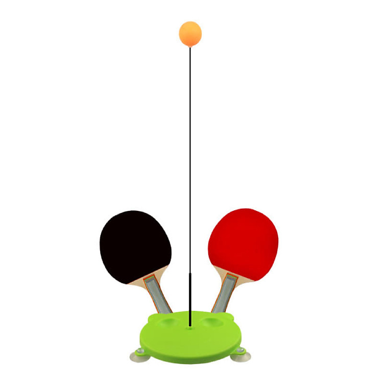 Bóng bàn phản xạ thế hệ 4.0 - Tặng kèm 15 bóng + 02 vợt 3 lớp gỗ + 02 dây cáp đàn hồi thép carbon 0.9 m + 01 đế nhựa ABS hút chân không