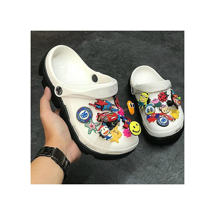 Dép sục cá sấu duet thời trang nam nữ nhiều màu - Tặng kèm 8 Stickers