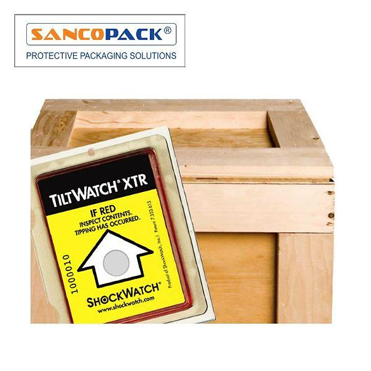 Nhãn Phát Hiện Nghiêng dán lên hộp/thùng/kiện trong vận chuyển hàng hóa Tiltwatch