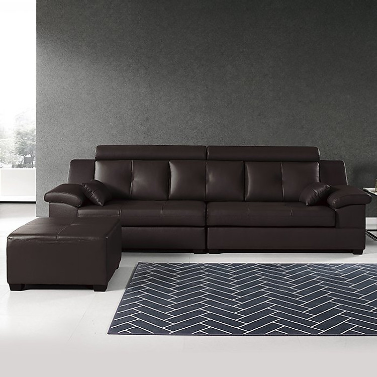 SF301 - GHẾ SOFA DA THẬT 4 CHỖ NGỒI KÈM ĐÔN KHÔNG TAY