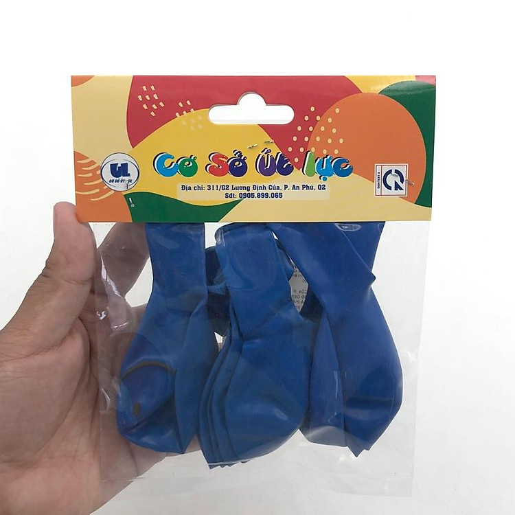 Bóng Mặt Cười Một Màu (8 cái) - Xanh Dương - Ảnh 2