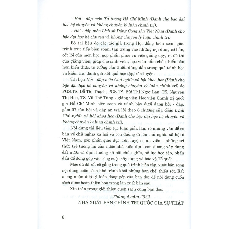 Hỏi - Đáp Môn Chủ Nghĩa Xã Hội Khoa Học - Ảnh 4