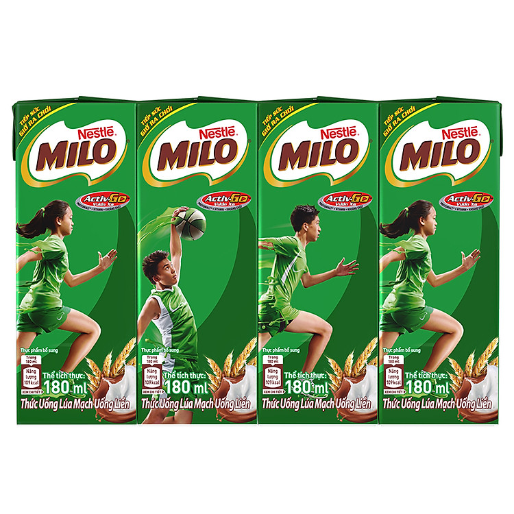 Sữa Nestle MILO Nước (4 Hộp x180ml)