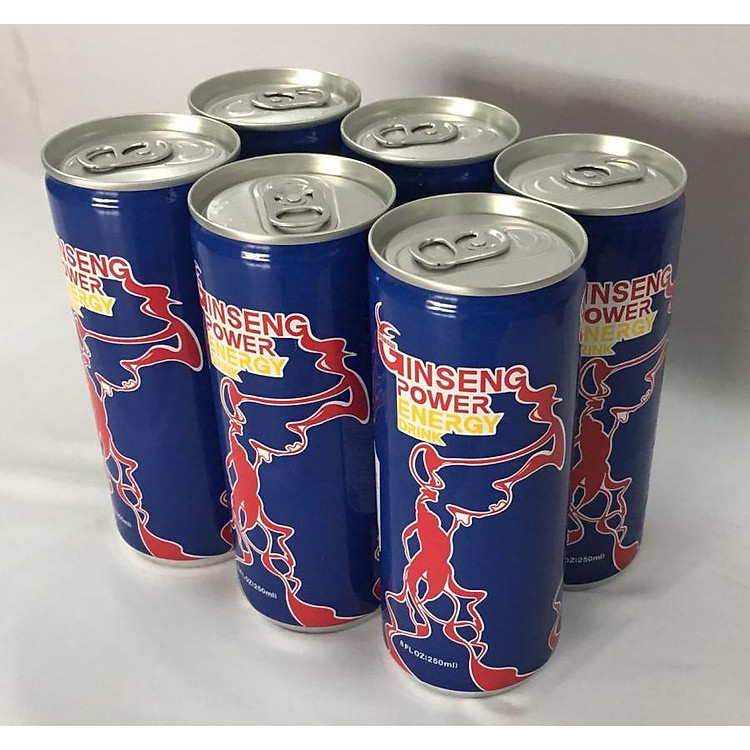 Lốc 6 lon Nước uống năng lượng nhân sâm Hàn Quốc Ginseng Power Energy Drink