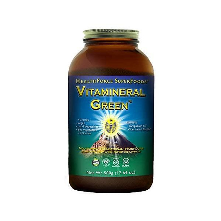 HealthForce SuperFoods Vitamineral Green Powder - 500 Grams - All Natural Green Superfood Complex with Vitamins, Minerals, Amino Acids & Protein - Vegan, Gluten Free - 50 Servings