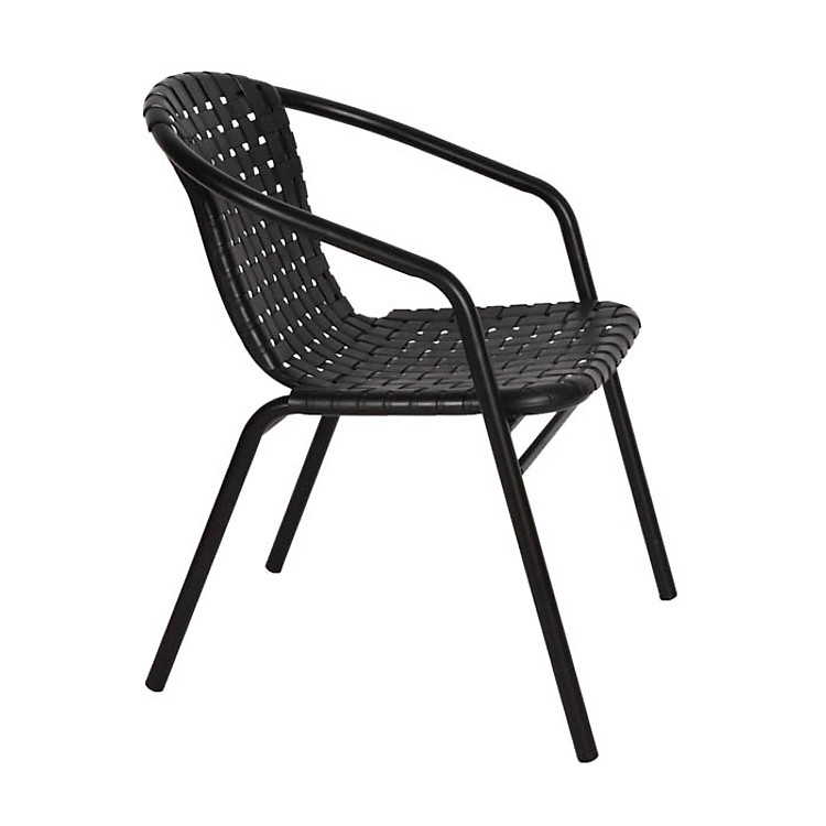 ghế bành chân sắt nhựa giả mây đan cao cấp Song Long- màu ngẫu nghiên