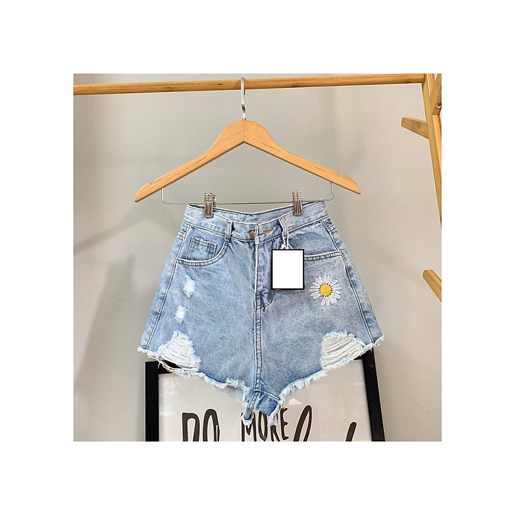 Quần short nữ chất jean cotton lưng cao M04 Julido, thời trangg trẻ trung một màu họa tiết bông hoa co dãn nhẹ có 3 kích thước