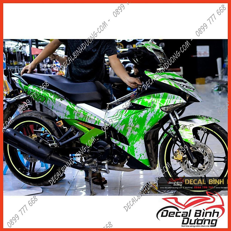 Tem Xe dành cho Exciter 150 - Tem Trùm Exciter 150 Cá Mập Rỉ Sét Xanh Lá Siêu Nổi Bật - Decal Candy