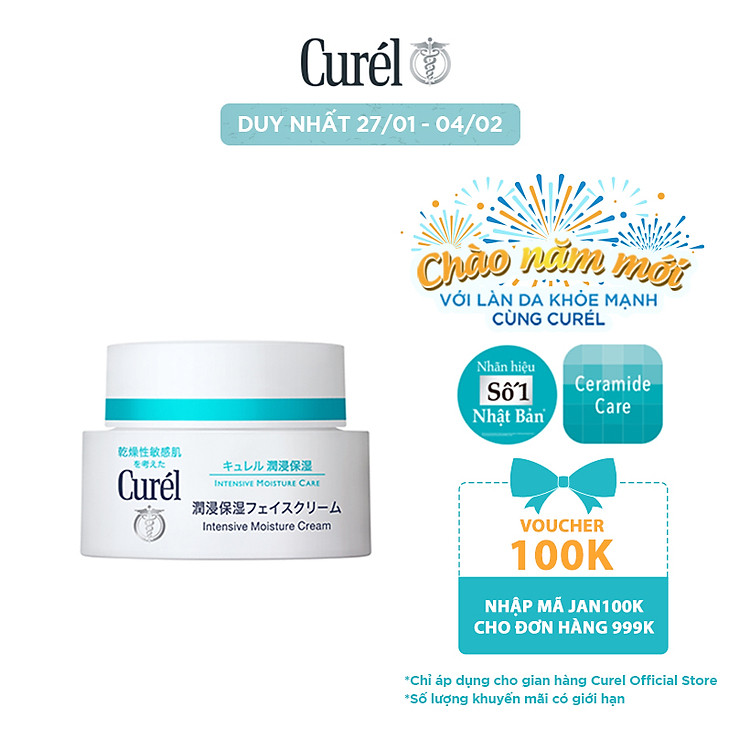 Kem Dưỡng Da Cấp Ẩm Chuyên Sâu Curel Intensive Moisture Care Intensive Moisture Cream (40g)