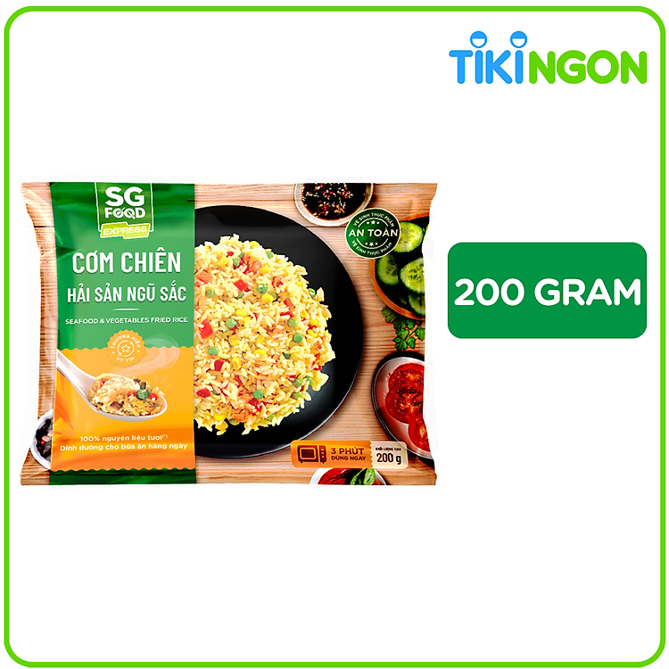 Cơm chiên hải sản ngũ sắc SG Food Đông Lạnh 200g
