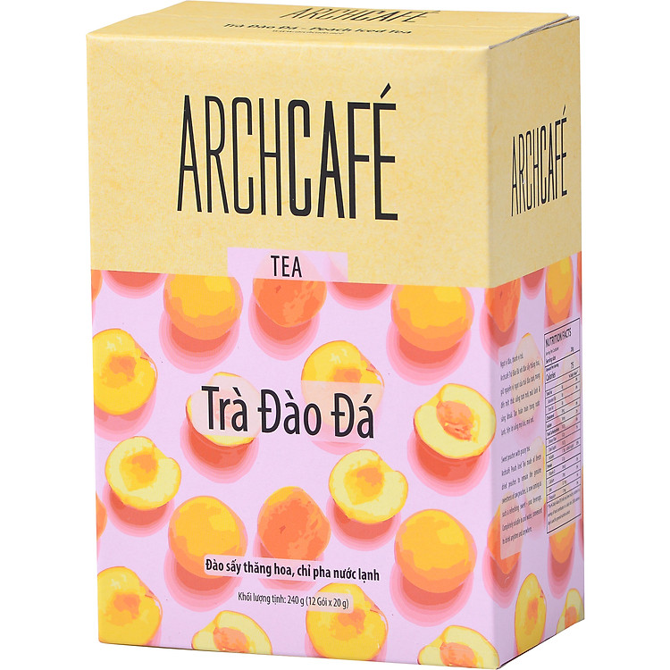 Trà Đào Đá - Trà hoà tan Archcafé (hộp 12 gói x 20g)