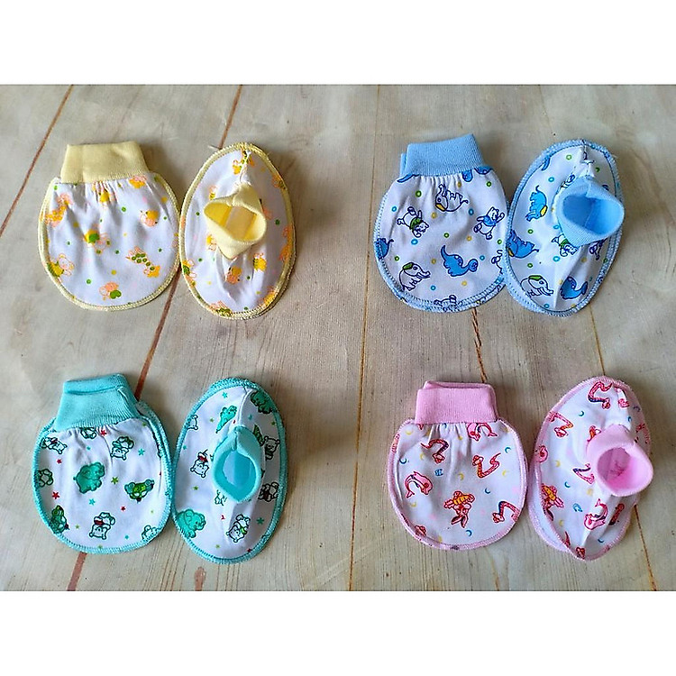Set 10 bao tay bao chân bo bông MH cho bé trai/bé gái sơ sinh 0-6 tháng