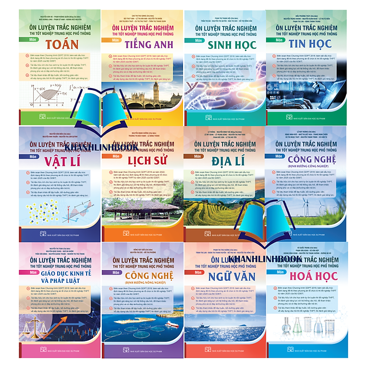 Combo 12 cuốn Ôn luyện trắc nghiệm thi tốt nghiệp trung học phổ thông