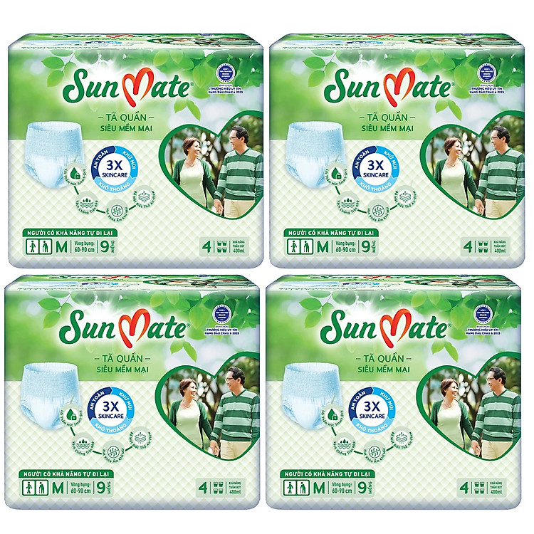 Mua Combo 4 Gói Tã Quần Sunmate M9 Chính hãng Ưu đãi