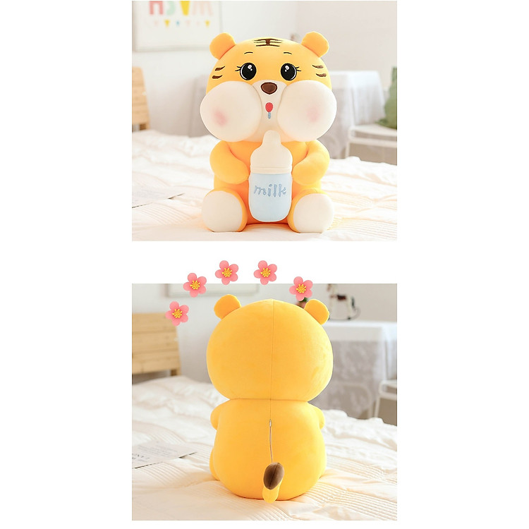 Mua Gấu bông hổ ôm bình sữa dễ thương Chính hãng Tiết kiệm - Hình ảnh 4