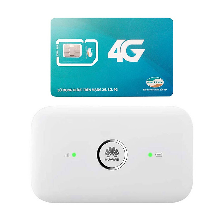 Router wifi 4G Huawei E5573 LTE 150Mbps + Sim Viettel 4G Siêu tốc khuyến Mãi 60GB/Tháng - Hàng nhập khẩu