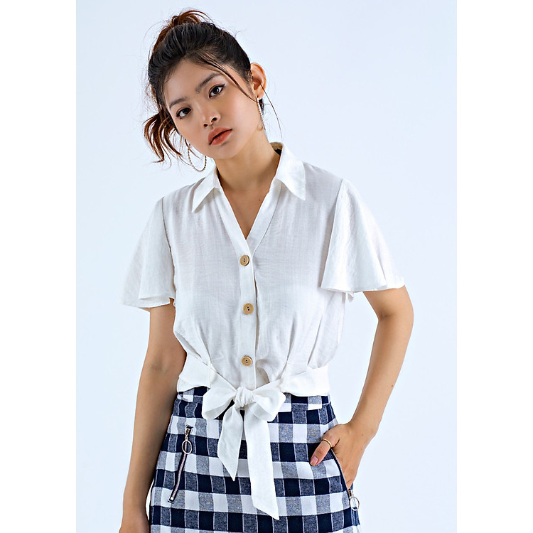 Áo Sơ Mi Croptop Couple TX WSH 4010