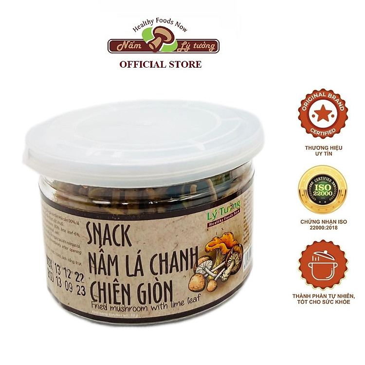 Snack Nấm Lá Chanh Chiên Giòn Lý Tưởng 50g, Sản Phẩm Đạt Chứng Nhận OCOP 3 Sao Của Thành Phố Hà Nội