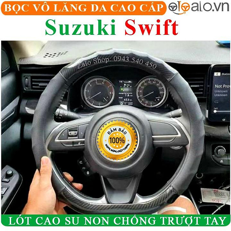 Bọc vô lăng ô tô Suzuki Swift Lót CaoSu Non Cao Cấp Chống Trượt Tay