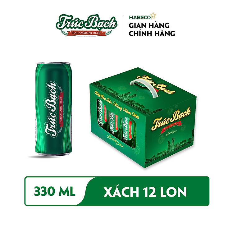 Bia Trúc Bạch - Thùng 12 lon 500ml - Phiên bản Tết