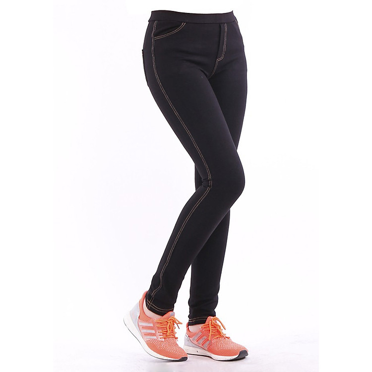Quần Legging Giả Jeans - Đen