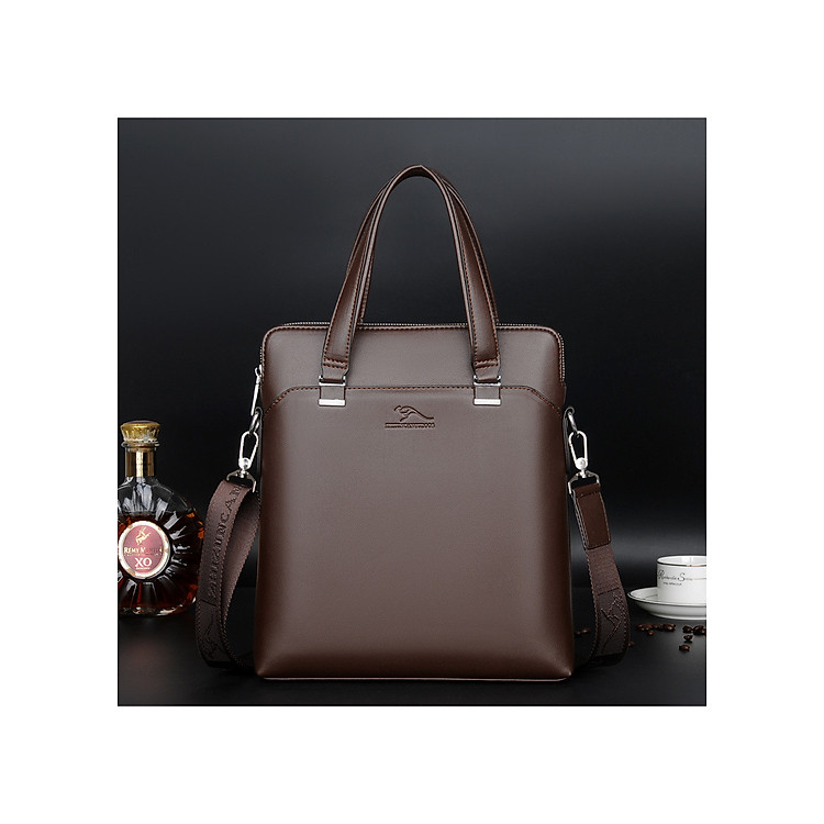 Túi xách công sở nam dọc cao cấp chống thấm nước DS8817 - Nâu