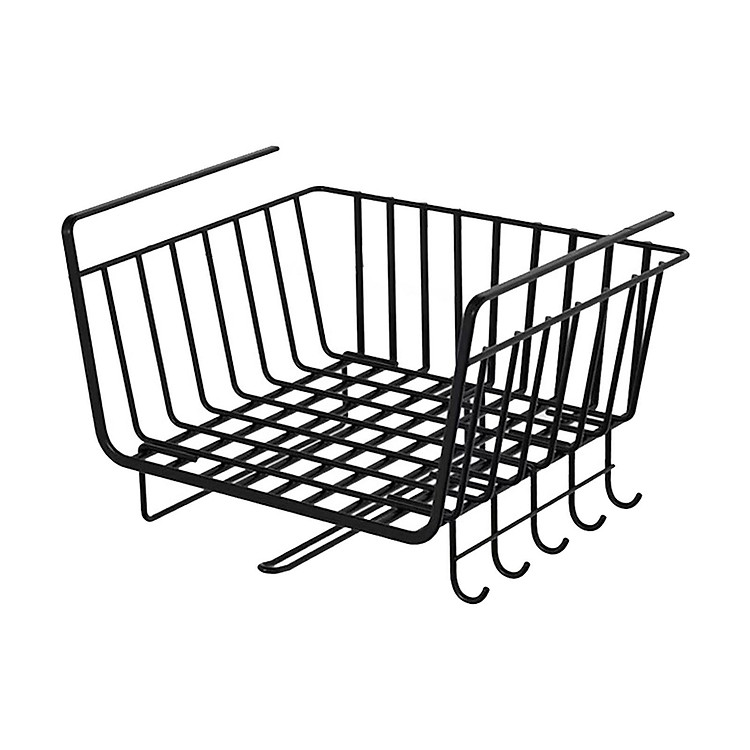 Kitchen Cabinet Hanging Shelf, under Shelf Basket, Hanging Storage Organizer Holder, Basket, Farmhouse Food Storage for Fruits Tableware