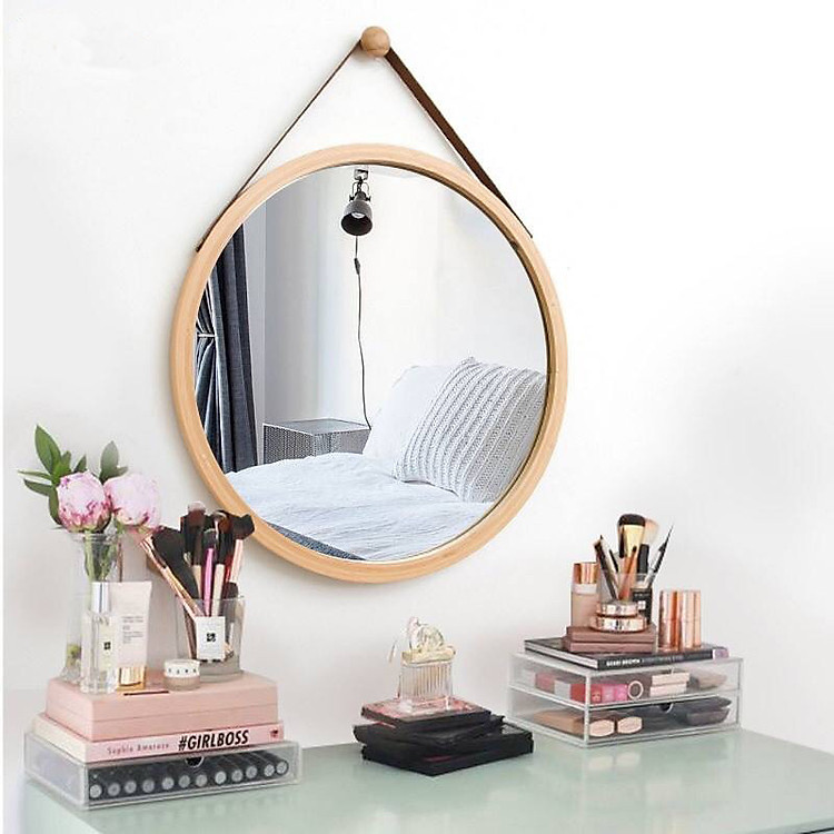 Gương Tròn Treo Tường Khung Gỗ OCHU - Mirror Circle 60