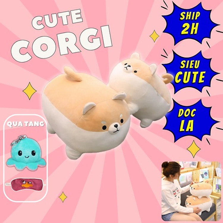 Thú nhồi bông chó Corgi 35cm dễ thương Chính hãng Giá rẻ
