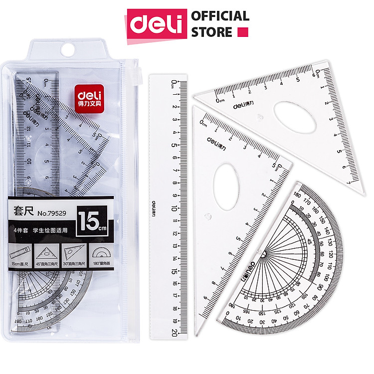 Bộ Thước Kẻ Học Sinh (4 chiếc)