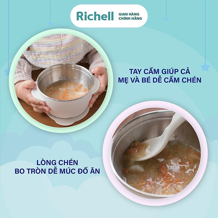 Mua Chén ăn dặm inox TLI Richell Nhật Bản Chính hãng Giá rẻ - Hình ảnh 3