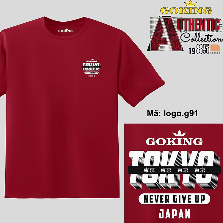 TOKYO JAPAN - NEVER GIVE UP, mã Logo-G91. Hãy tỏa sáng như kim cương, qua chiếc áo thun Goking siêu hot cho nam nữ trẻ em, áo phông cặp đôi, gia đình, đội nhóm