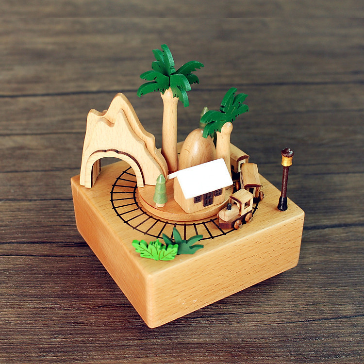 Hộp nhạc Gỗ Đoàn Tàu Qua Núi 02