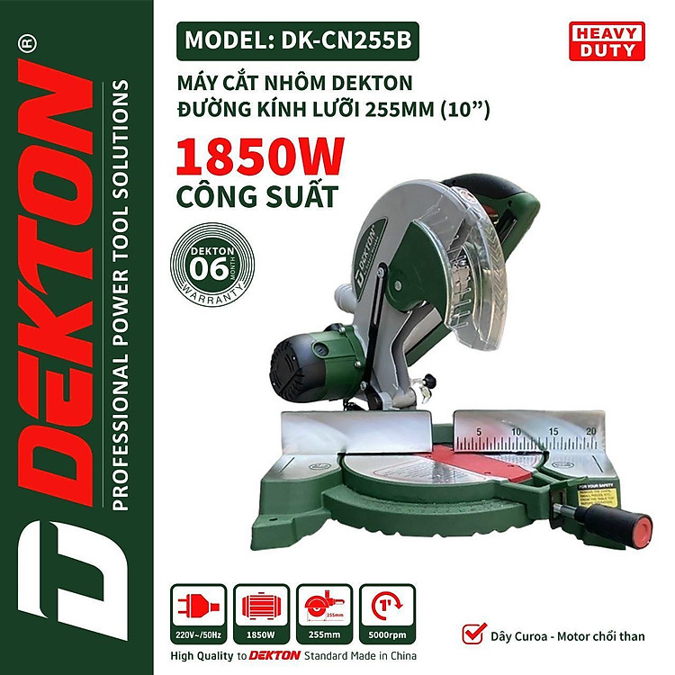 MÁY CẮT NHÔM 255MM 1850W (chưa lưỡi) DEKTON DK-CN255B - HÀNG CHÍNH HÃNG