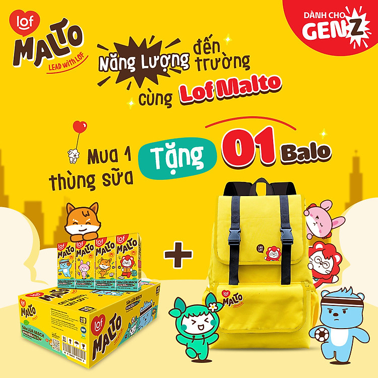 Lof Malto sữa lúa mạch hương SôCôLa bạc hà thùng 48 hộp x 180ml