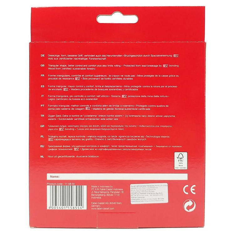 Hộp 24 Bút Chì Màu Tam Giác Faber-Castell Triangular - Ảnh 3