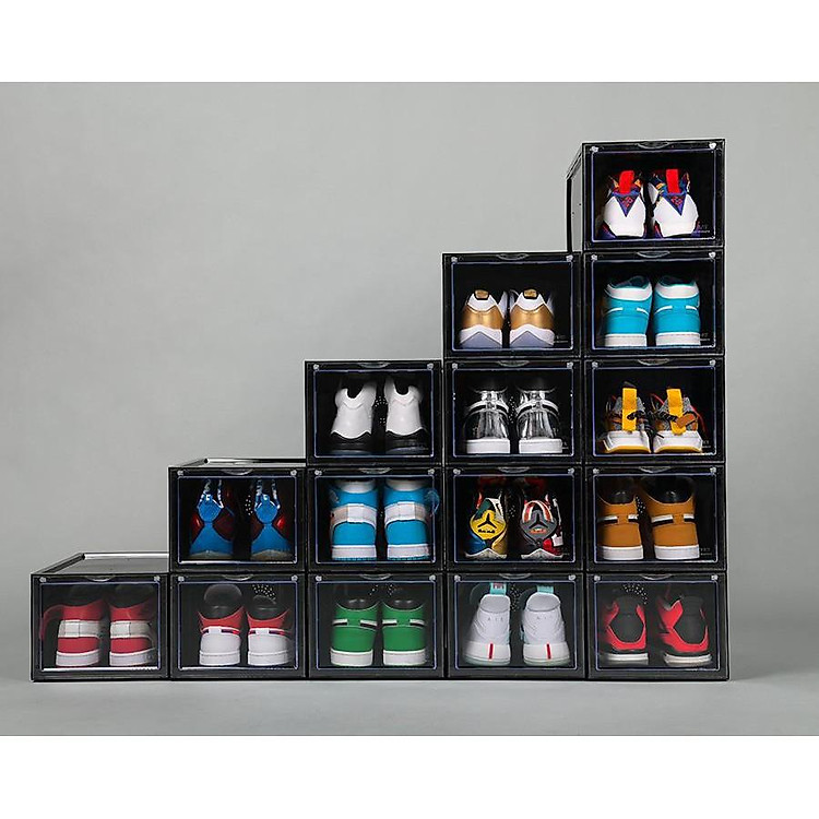 Combo 10 Hộp Đựng Giày, Tủ Đựng Giày Xịn Cửa Nắp Nam Châm Lắp Ráp Thông Minh