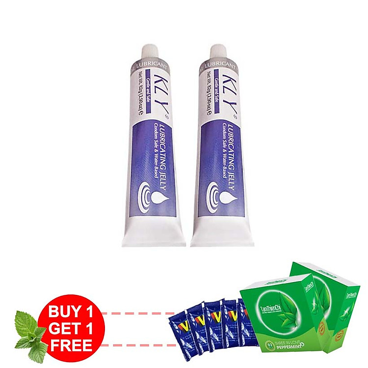 Bộ 2 chai Gel bôi trơn KLY ( 42gram ) - Tặng 1 hộp bao cao su Tâm Thiện Chí Three in Love và 10 gói gel VIP