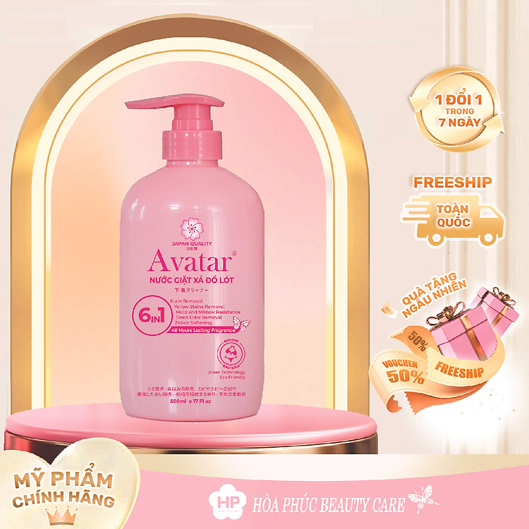 Nước Giặt Đồ Lót Lưu Hương 48 Hours 6 In1 Hương Anh Đào Ngọt Ngào Avatar (Chai 500 mL)