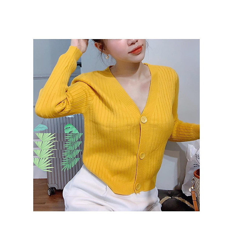 Áo Khoác Cardigan len sọc đũa 3 cúc cao cấp