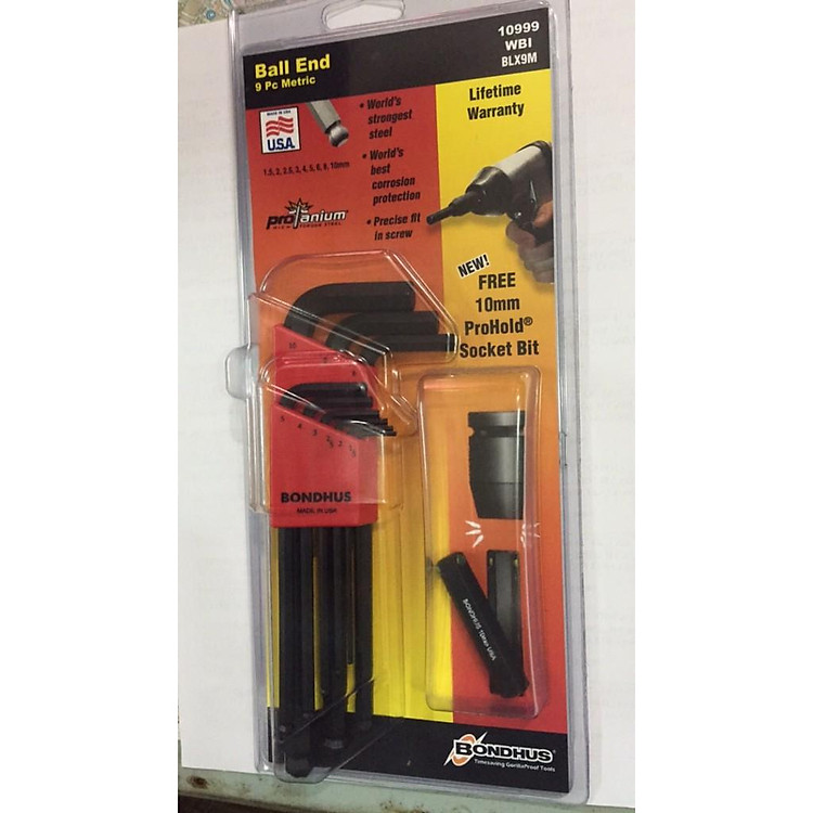 BỘ LỤC GIÁC 9 CÂY HỆ MÉT HIỆU BONDHUS SẢN XUẤT MỸ MÃ 10999