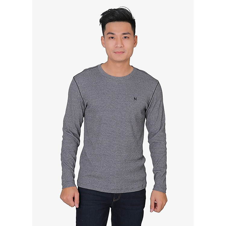 Áo Thun Nam Dài Tay Narsis D8075 - Xám