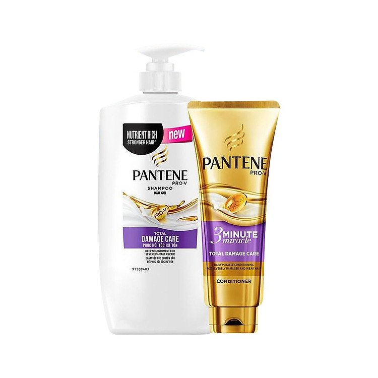 Bộ Dầu Gội Pantene Phục Hồi Hư Tổn 900g + Dầu Xả Pantene 3MM 150ml