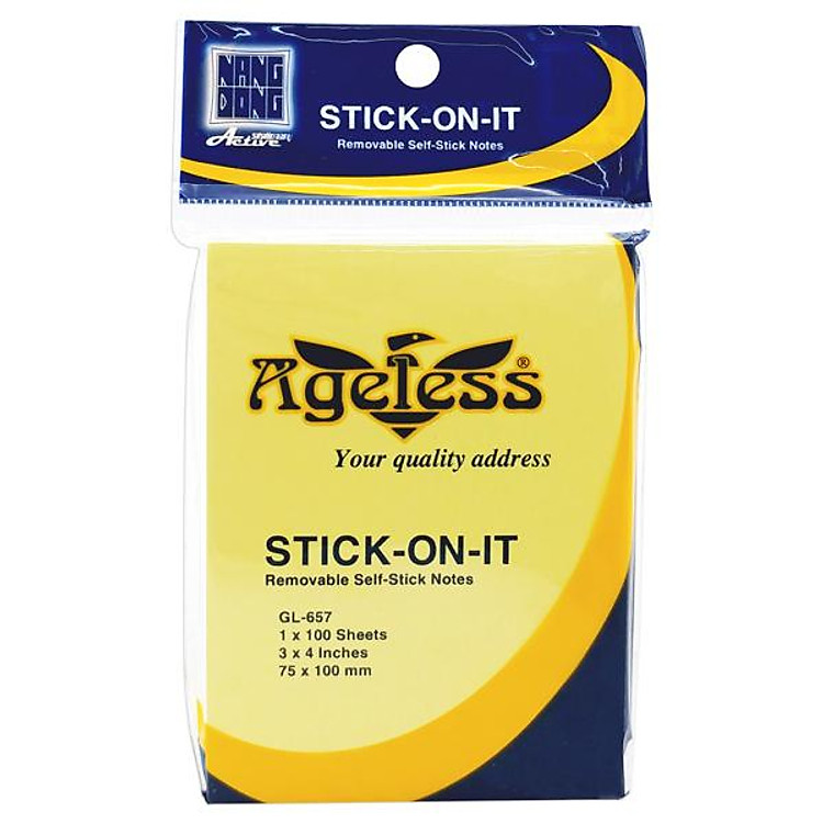 Giấy Note 3 x 4 Ageless GL-657 (Màu Vàng)