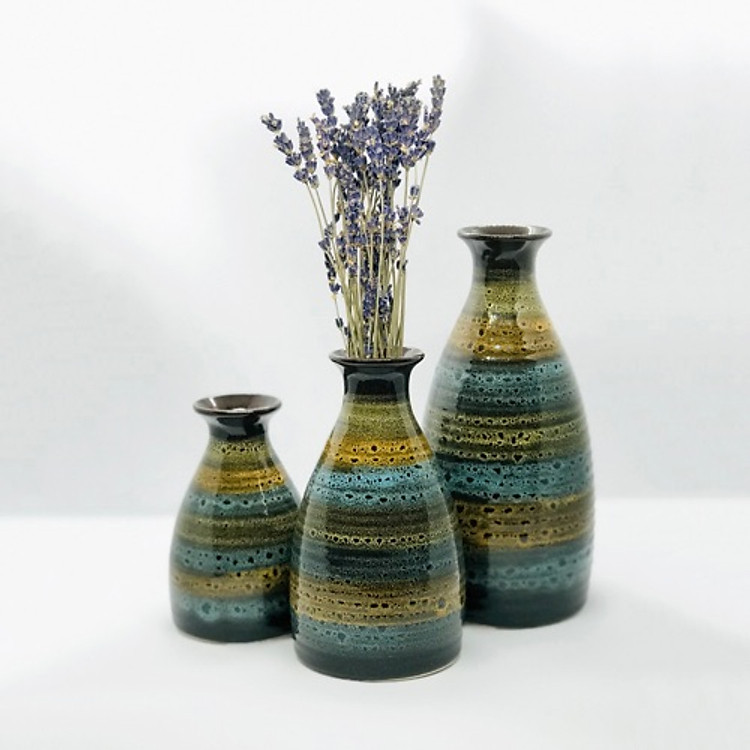 Set 3 Lọ Hoa Gốm Sứ Cao Cấp Size To