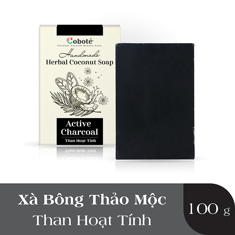 Xà Phòng Thảo Mộc Coboté - Than Hoạt Tính - Cấp ẩm & Làm sạch sâu - 100% Tự Nhiên