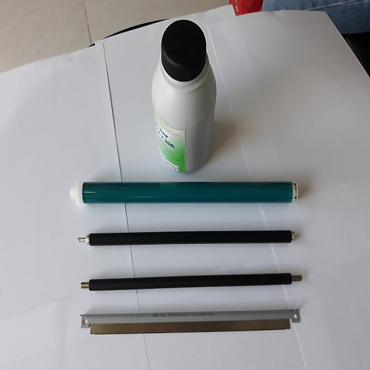 Bộ linh kiện hộp mực máy in cho HP 17a, khay trống 19a, Pro M102a, 102w, 129, 130fn, 132, 133, 134, gồm: Trống drum, mực bơm, gạt, trục sạc, trục từ