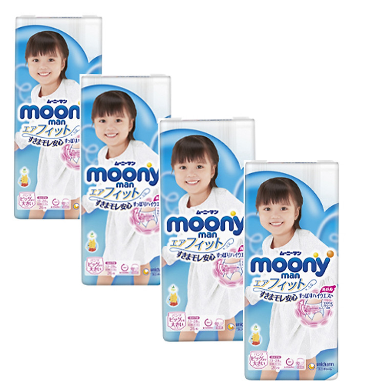 Combo 4 Gói Tã Quần Moony Bé Gái Đảm bảo Tiết kiệm - Hình ảnh 2